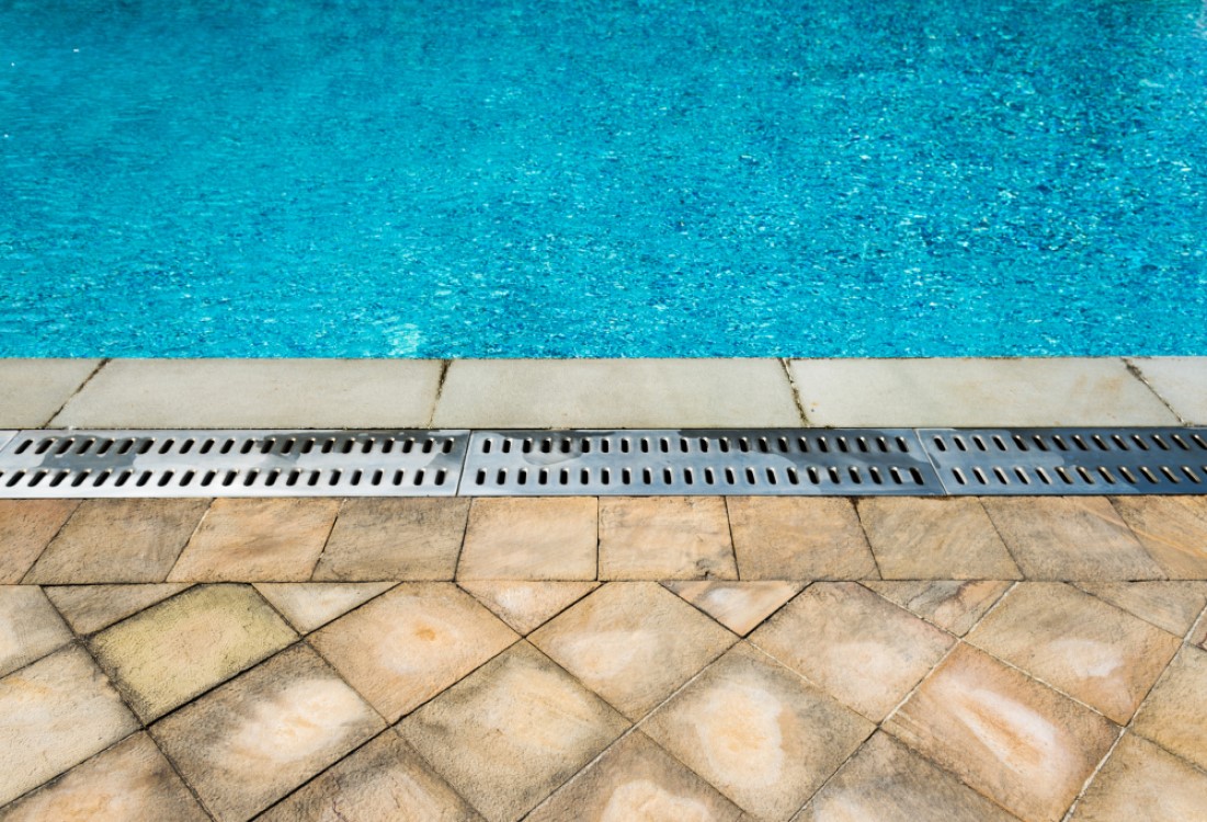 Metal Pool Deck Drain